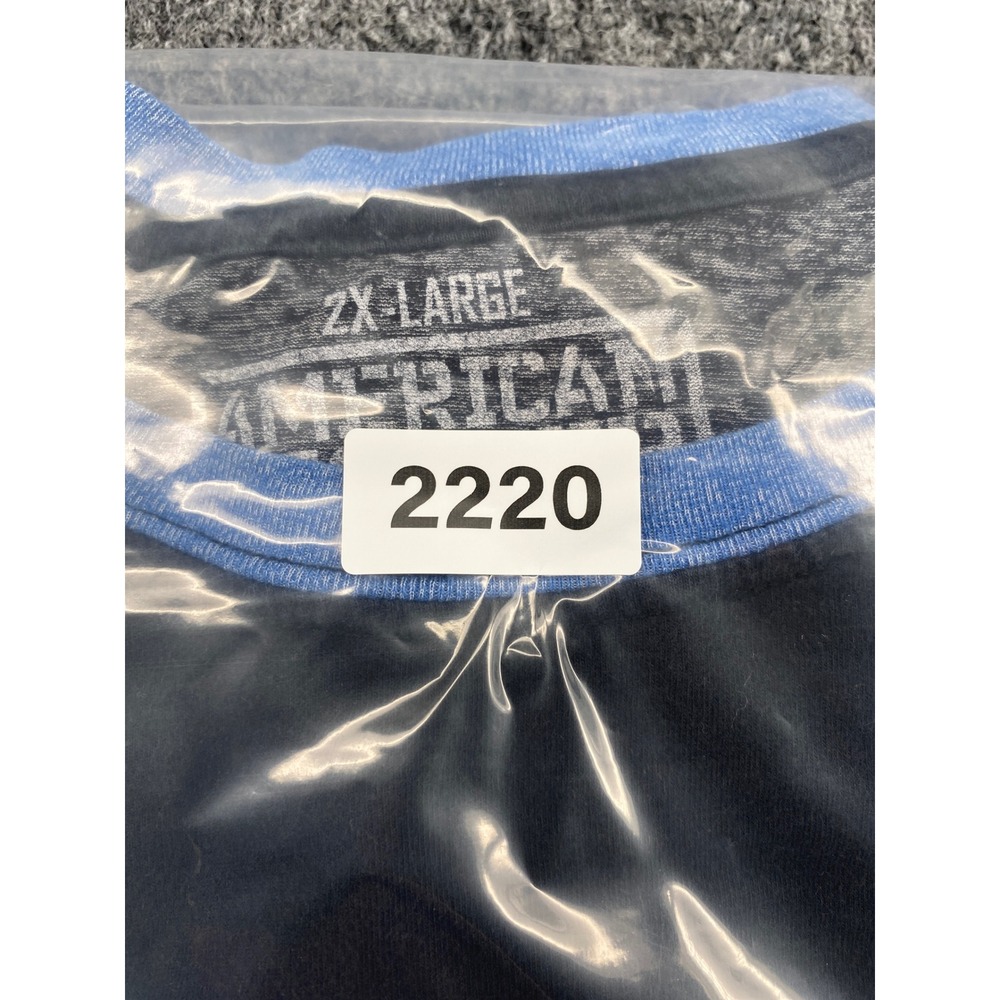 American Fighter Long Sleeve Graphic T-Shirt Mens 2XL Black Grey Blue Eagle Flag - Picture 7 of 7